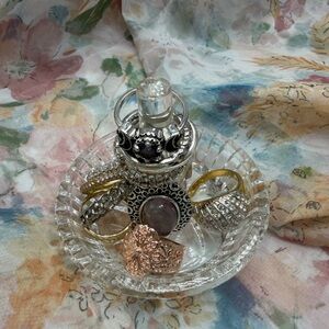 Vintage Ring Collection with Crystal Ring Holder